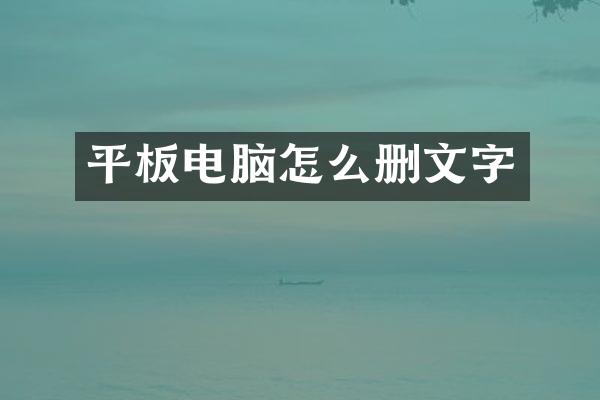 平板电脑怎么删文字