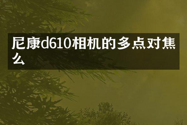 尼康d610相机的多点对焦怎么