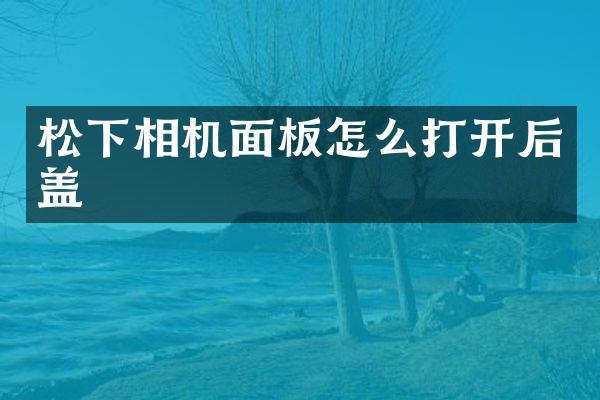 松下相机面板怎么打开后盖