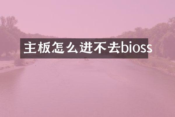 主板怎么进不去bioss