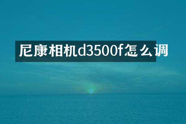 尼康相机d3500f怎么调