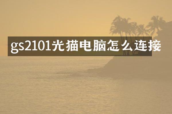 gs2101光猫电脑怎么连接