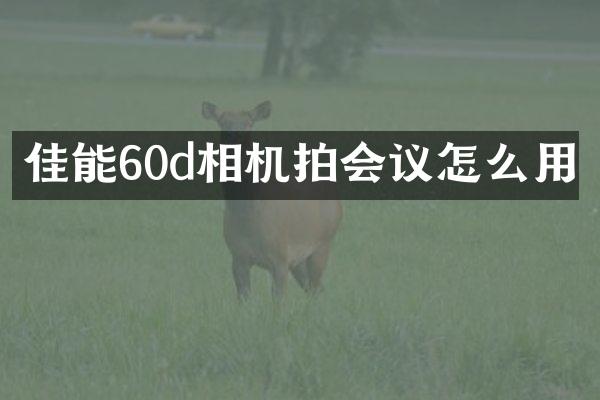佳能60d相机拍会议怎么用