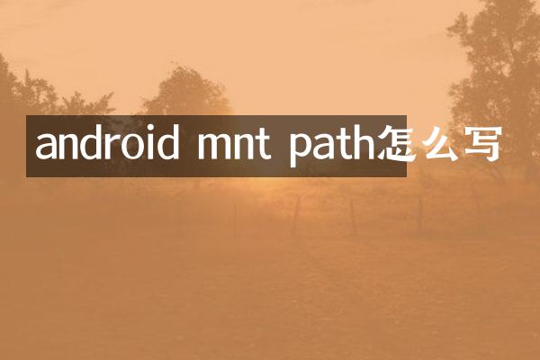 android mnt path怎么写
