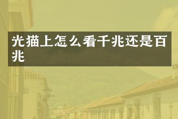 光猫上怎么看千兆还是百兆