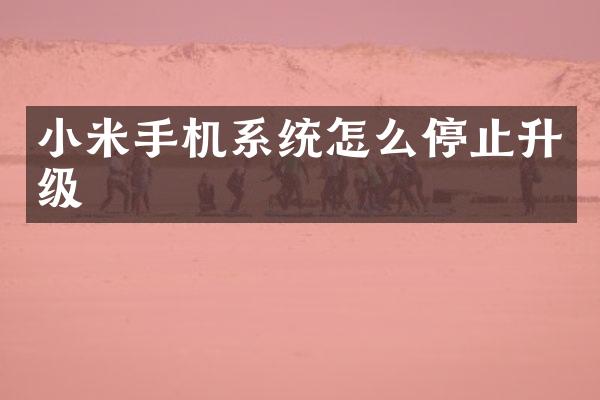 小米手机系统怎么停止升级