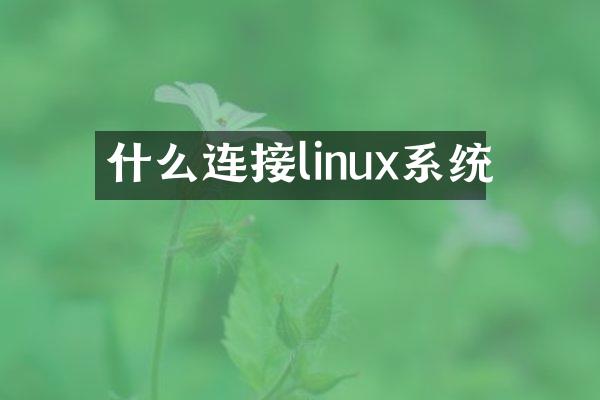 什么连接linux系统