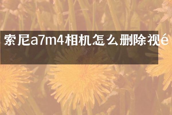 索尼a7m4相机怎么删除视频