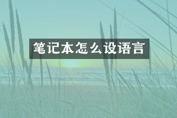 笔记本怎么设语言