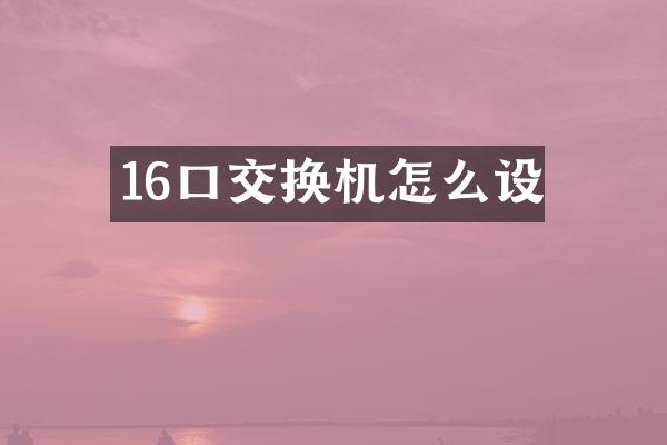 16口交换机怎么设