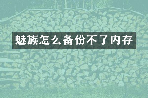 魅族怎么备份不了内存