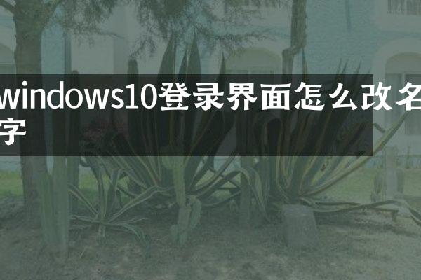 windows10登录界面怎么改名字