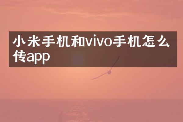 小米手机和vivo手机怎么互传app