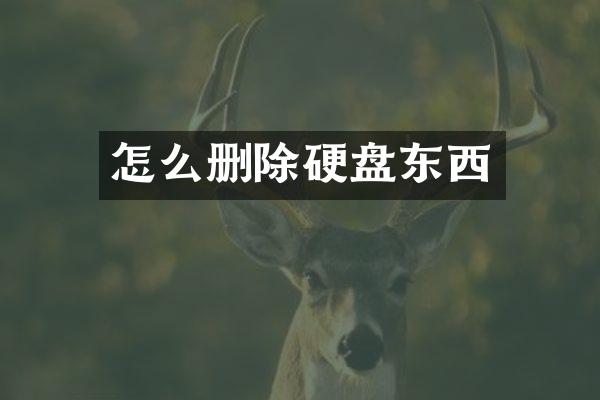 怎么删除硬盘东西