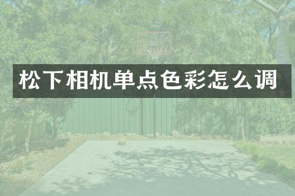 松下相机单点色彩怎么调