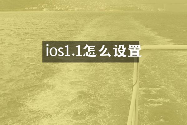 ios1.1怎么设置