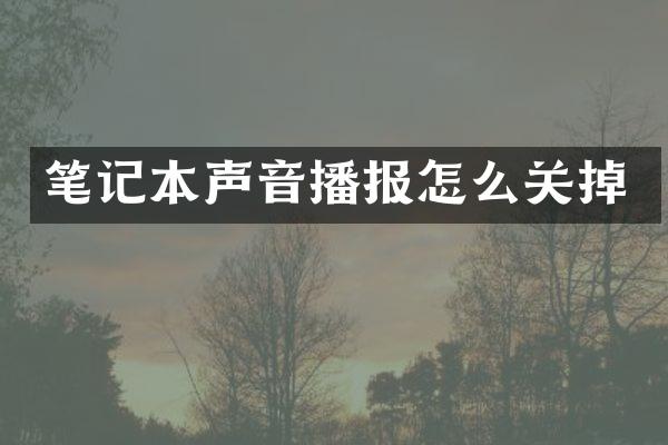 笔记本声音播报怎么关掉