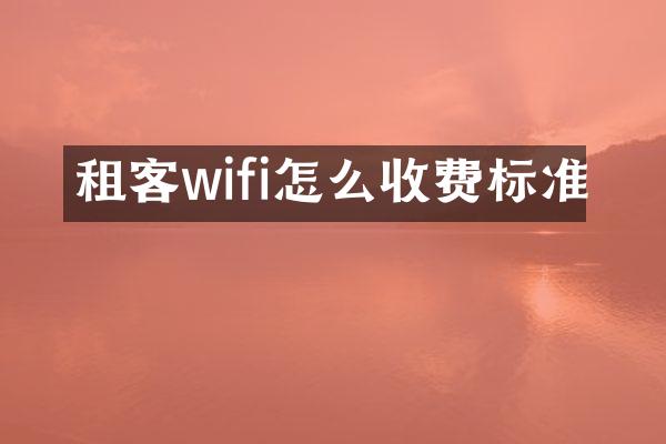 租客wifi怎么收费标准