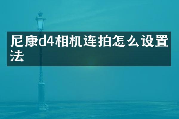 尼康d4相机连拍怎么设置方法
