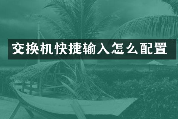 交换机快捷输入怎么配置