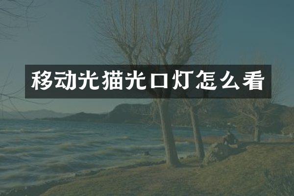 移动光猫光口灯怎么看