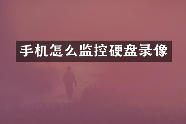 手机怎么监控硬盘录像