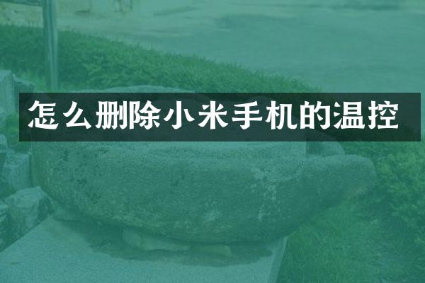 怎么删除小米手机的温控