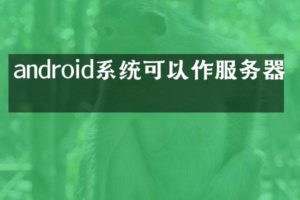 android系统可以作服务器吗