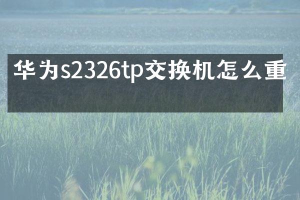 华为s2326tp交换机怎么重置
