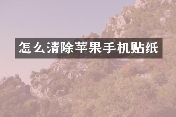 怎么清除苹果手机贴纸