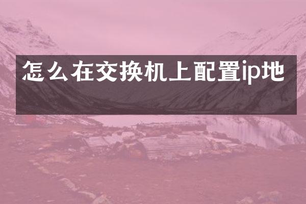 怎么在交换机上配置ip地址