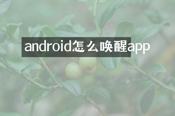 android怎么唤醒app