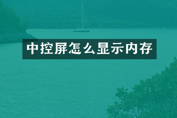 中控屏怎么显示内存