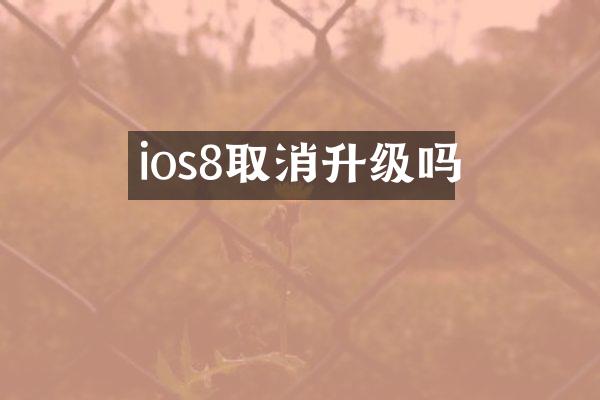 ios8取消升级吗