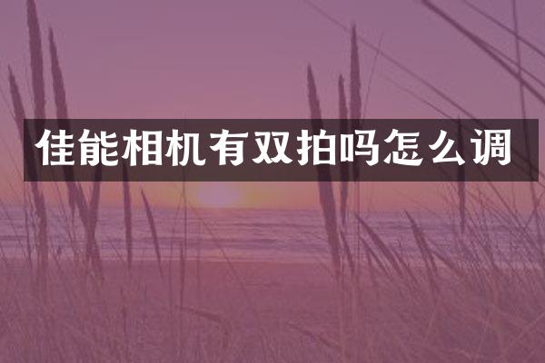 佳能相机有双拍吗怎么调