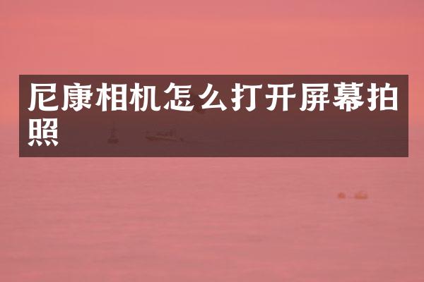 尼康相机怎么打开屏幕拍照