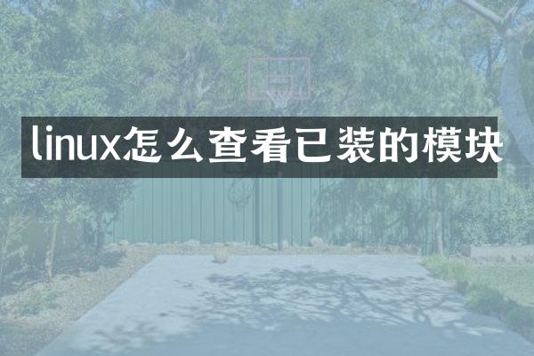 linux怎么查看已装的模块