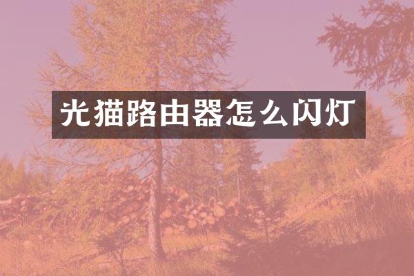 光猫路由器怎么闪灯