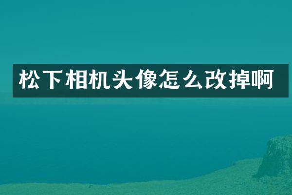 松下相机头像怎么改掉啊