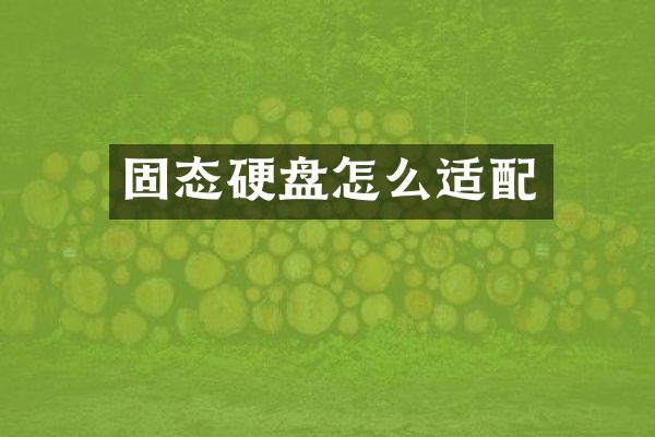 固态硬盘怎么适配