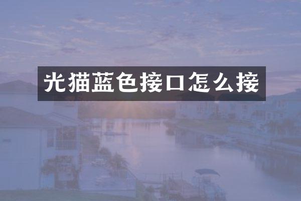 光猫蓝色接口怎么接