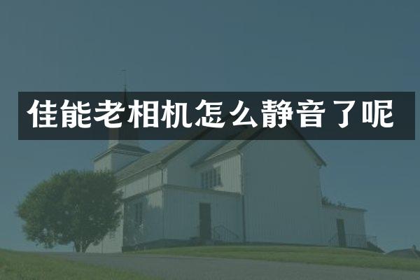佳能老相机怎么静音了呢