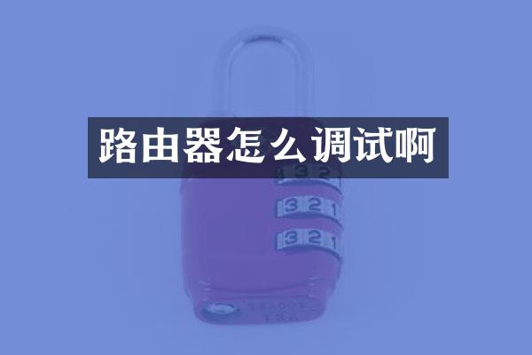 路由器怎么调试啊