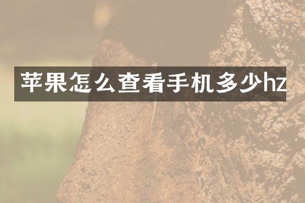 苹果怎么查看手机多少hz