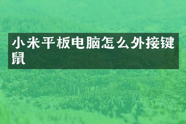 小米平板电脑怎么外接键鼠