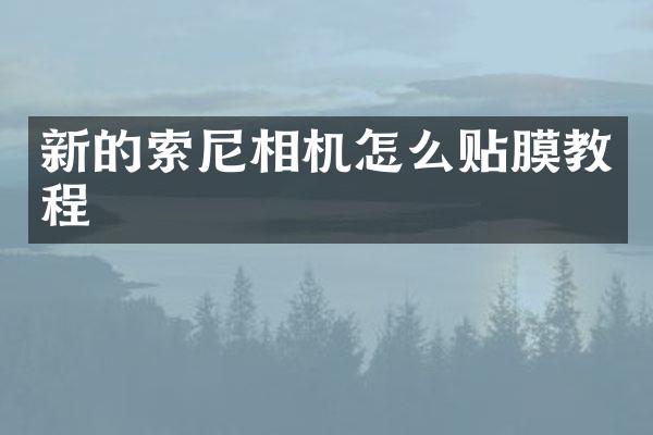 新的索尼相机怎么贴膜教程