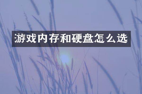 游戏内存和硬盘怎么选