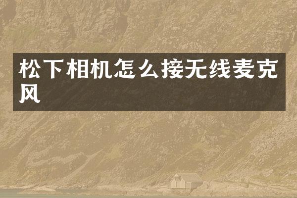 松下相机怎么接无线麦克风