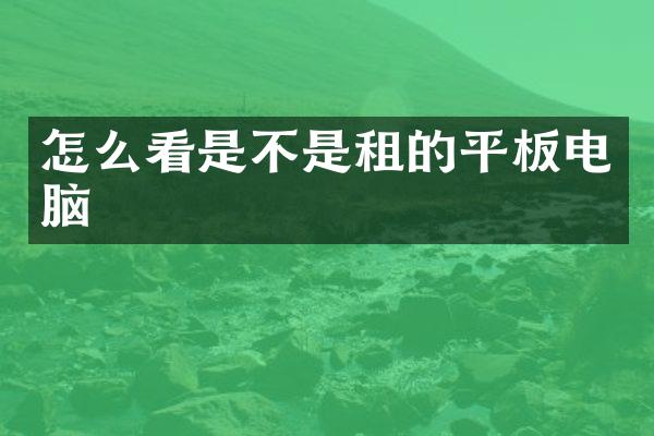怎么看是不是租的平板电脑