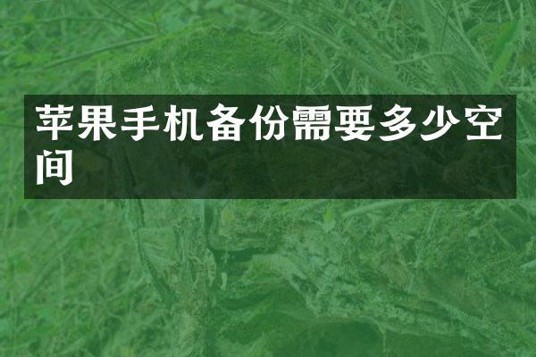 苹果手机备份需要多少空间